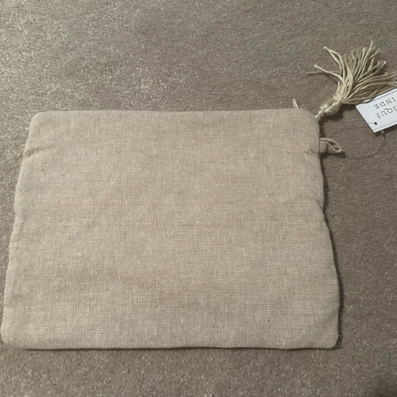 Made in India boho Embellished Cosmetics Bag ivory beige - Picture 2 of 8